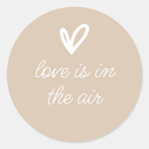 Liebe ist in der Luft einfach Beige Aufkleber mit