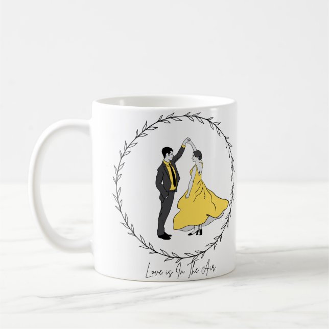"Liebe ist in der Luft" glückliches Paar, Happy We Kaffeetasse (Links)