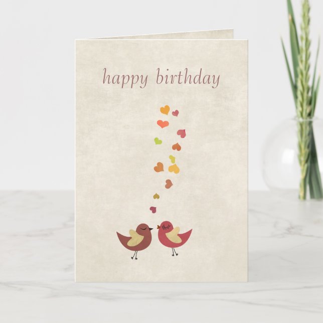 Liebe ist in der Luft Happy Birthday Card Karte (Vorderseite)