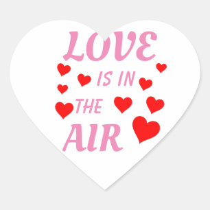 Liebe ist in der Luft Herz-Aufkleber
