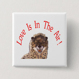 "Liebe ist in der Luft" Quadrat-Button Button