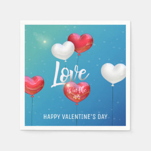 Liebe ist in der Luft Valentine Ballons Papier Nap Serviette