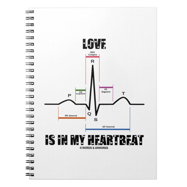 Liebe ist in meinem EKG-EKG-EKG-EKG Notizblock (Vorderseite)