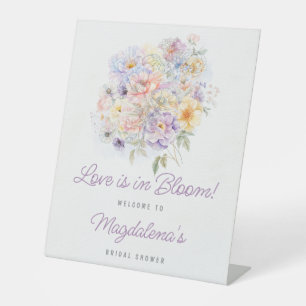Liebe ist in voller Blüte Florale Hochzeitsdusche Sockelschild