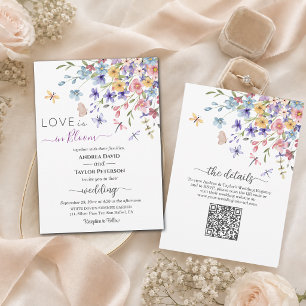 Liebe ist in voller Blüte Libellen Hochzeit Einladung