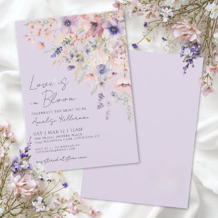 Liebe ist in voller Blüte Lila Wilde Hochzeitsbrau Einladung