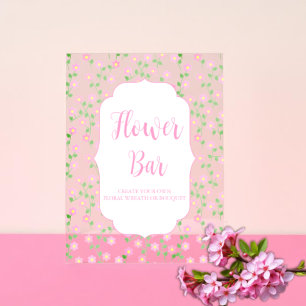 Liebe ist in voller Blüte Pink Flower Bar Brautpar Acrylschild