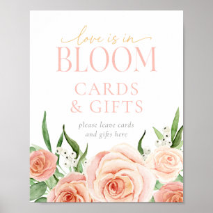 Liebe ist in voller Blüte Rosa Karten und Geschenk Poster