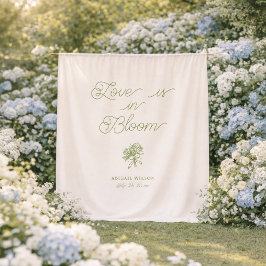 Liebe ist in voller Blüte Salbei-Hortensien-Jungge Wandteppich