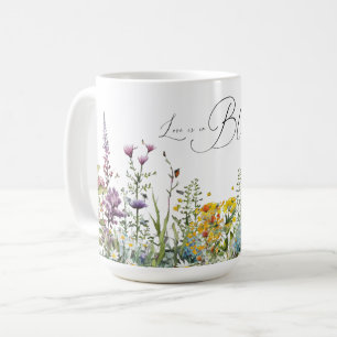 Liebe ist in voller Blüte Wilde Blumen Hochzeitsdu Kaffeetasse