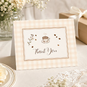 Liebe ist Kaffee Brauen Boho Beige Maßgeschneidert Dankeskarte