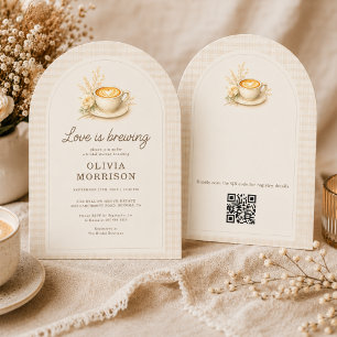 Liebe ist Kaffee Brautdusche Rustikale Blumenhochz Einladung