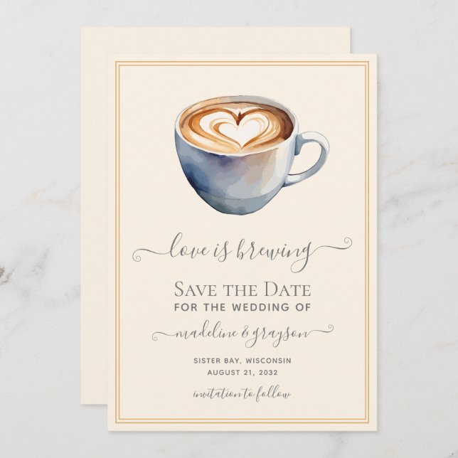 Liebe ist Kaffeepause Save The Date (Vorne/Hinten)