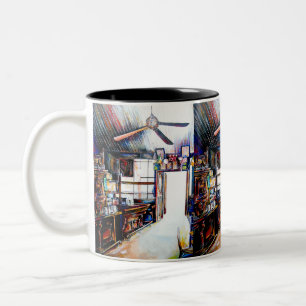 Liebe ist keine Mauer, sondern eine Brücke Zweifarbige Tasse