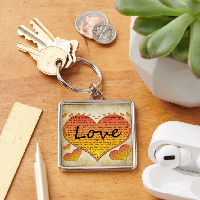 Liebe ist Kind 1 Korinther 13 Herz Schlüsselanhänger (Schreibtisch)