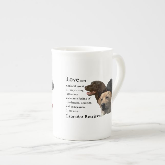 Liebe ist Labrador Retriever Geschenke Prozellantasse (Vorderseite Rechts)