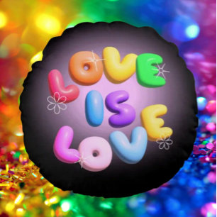 Liebe ist Liebe 3D-Regenbogen-Rundkissen Rundes Kissen