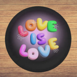 Liebe ist Liebe: 3D Regenbogen-Stolz-Papierteller Pappteller