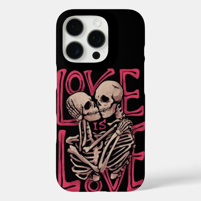 Liebe ist Liebe Ästhetische Skelettphonecase iPhone 16 Pro Hülle (Rückseite)