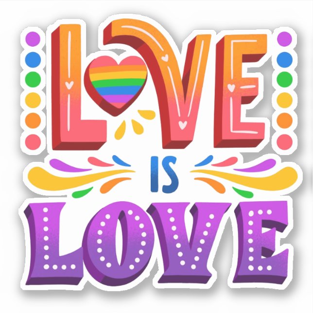 Liebe ist Liebe Aufkleber (Vorderseite)