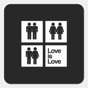 Liebe ist Liebe Blöcke Quadratischer Aufkleber