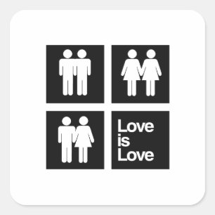 Liebe ist Liebe Blöcke Quadratischer Aufkleber
