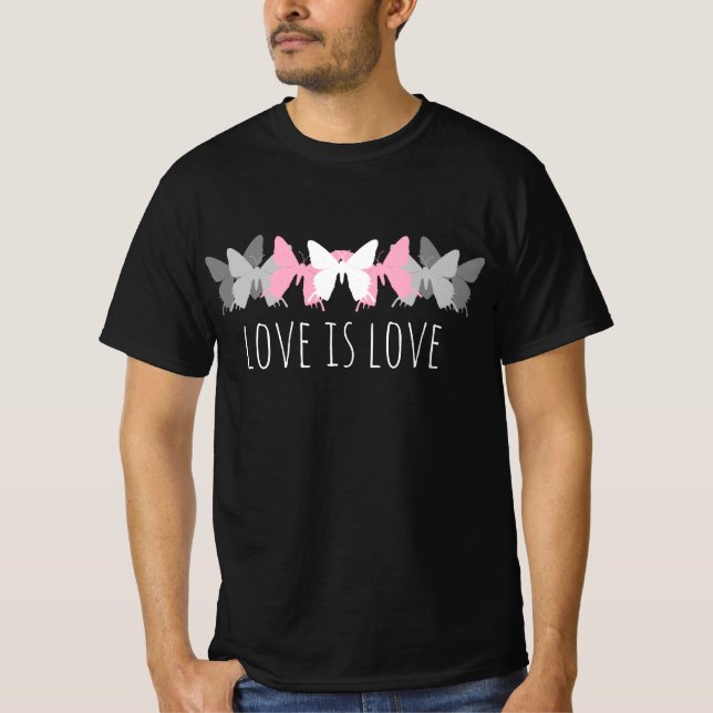 Liebe ist Liebe Demigirl Butterfly T-Shirt (Vorderseite)