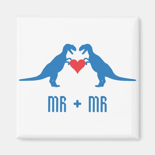 Liebe ist Liebe Dinosaurier Magnet (Vorne)
