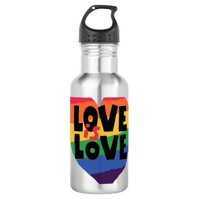 Liebe ist Liebe Edelstahlflasche (Vorderseite)