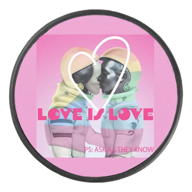 Liebe ist Liebe. Eishockey Puck (Vorderseite)