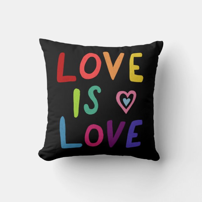 LIEBE IST LIEBE Farbenfrohe Regenbogenforelle Kissen (Vorderseite)