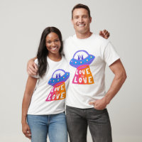 LIEBE IST LIEBE Farbige Ufo-Außerirdischen Regenbo