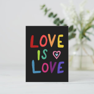 LIEBE IST LIEBE Farbiger Regenbogen Postkarte