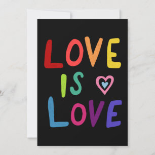 LIEBE IST LIEBE Farbiger Regenbogen Schwule Stolz Karte