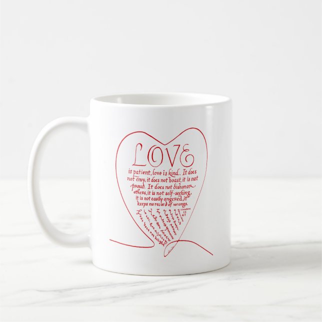 Liebe ist Liebe für Patient ist Kind Christliche B Kaffeetasse (Links)