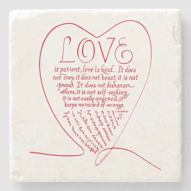 Liebe ist Liebe für Patient ist Kind Christliche B Steinuntersetzer (Vorderseite)