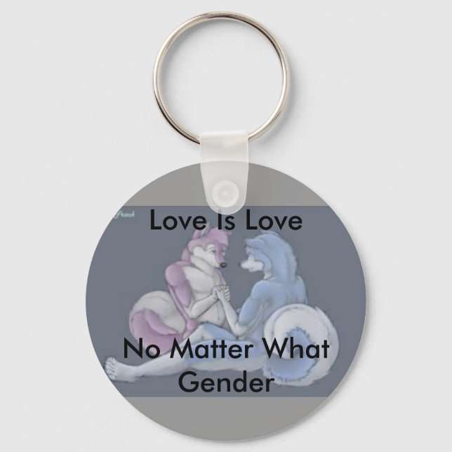 Liebe ist Liebe Gay Furry Schlüsselanhänger (Vorderseite)