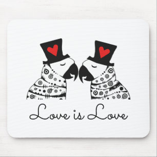 Liebe ist Liebe Gay Parrots Mousepad