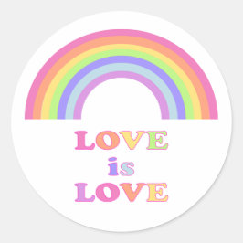 LIEBE ist LIEBE - Gay Pride / LGBTQ Rainbow Runder Aufkleber