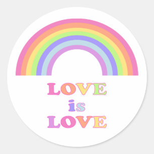 LIEBE ist LIEBE - Gay Pride / LGBTQ Regenbogen Runder Aufkleber
