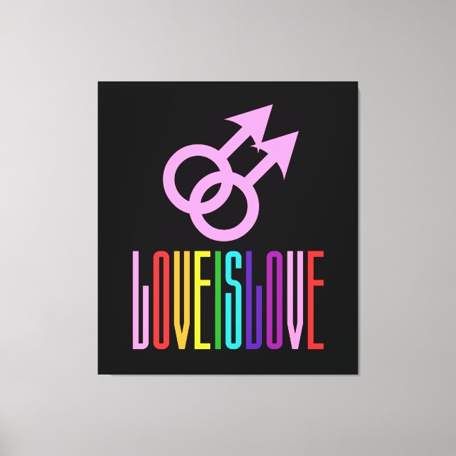 Liebe ist Liebe Gay Relationship LGBT Rainbow Colo Leinwanddruck (Vorderseite)