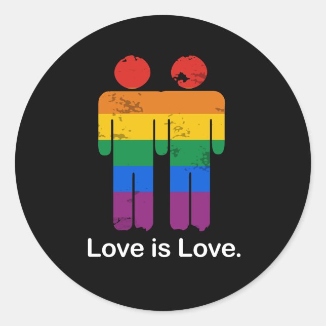 LIEBE IST LIEBE GAY RUNDER AUFKLEBER (Vorderseite)