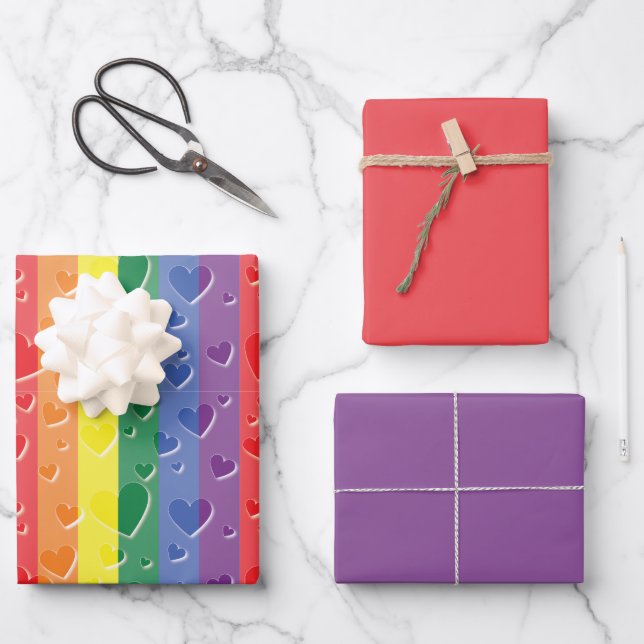 Liebe ist Liebe Geschenkpapier Set (Vorderseite)