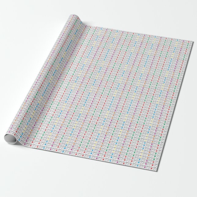 LIEBE ist LIEBE Gleichheit Zitat in Regenbogenfarb Geschenkpapier (Ungerollt)