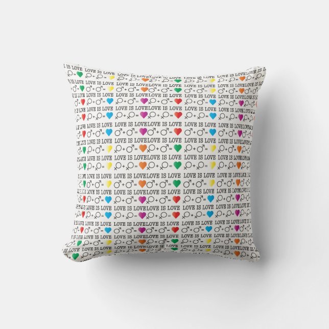 LIEBE ist LIEBE Gleichheit Zitat in Regenbogenfarb Kissen (Vorderseite)