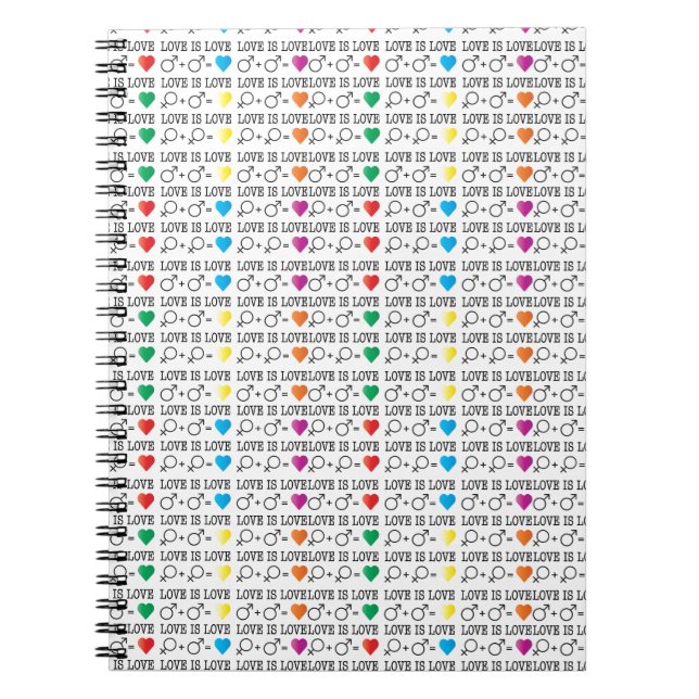 LIEBE ist LIEBE Gleichheit Zitat in Regenbogenfarb Notizblock (Vorderseite)