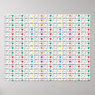 LIEBE ist LIEBE Gleichheit Zitat in Regenbogenfarb Poster