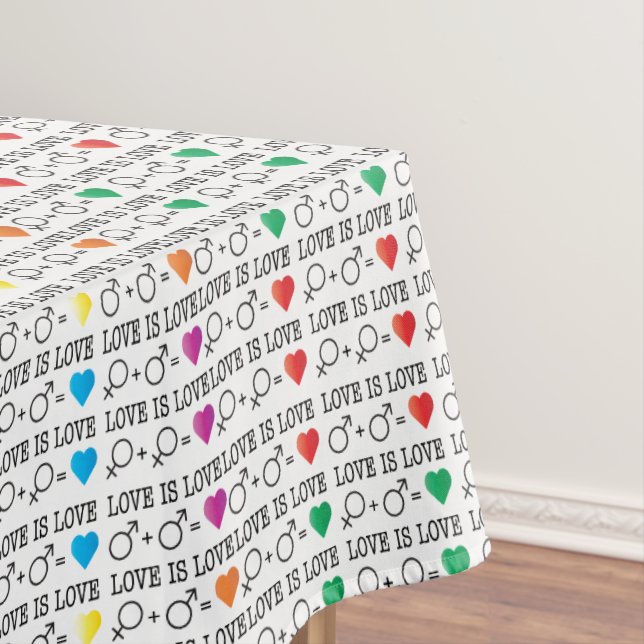 Liebe ist LIEBE Gleichheit Zitat in Regenbogenfarb Tischdecke (Beispiel)