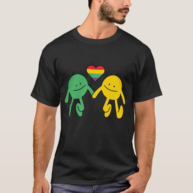 Liebe ist Liebe glücklich zusammen Rainbow Hearts  T-Shirt (Vorderseite)