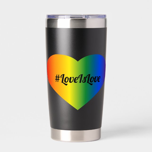 Liebe ist Liebe Hashtag Thermobecher (Vorderseite)